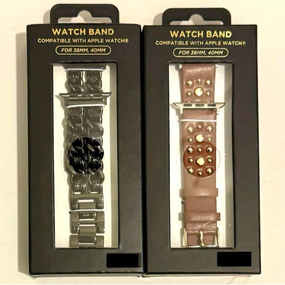 2-American Exchange Ladies Metal Strap/Interchangeable Brown Vegan Leather band